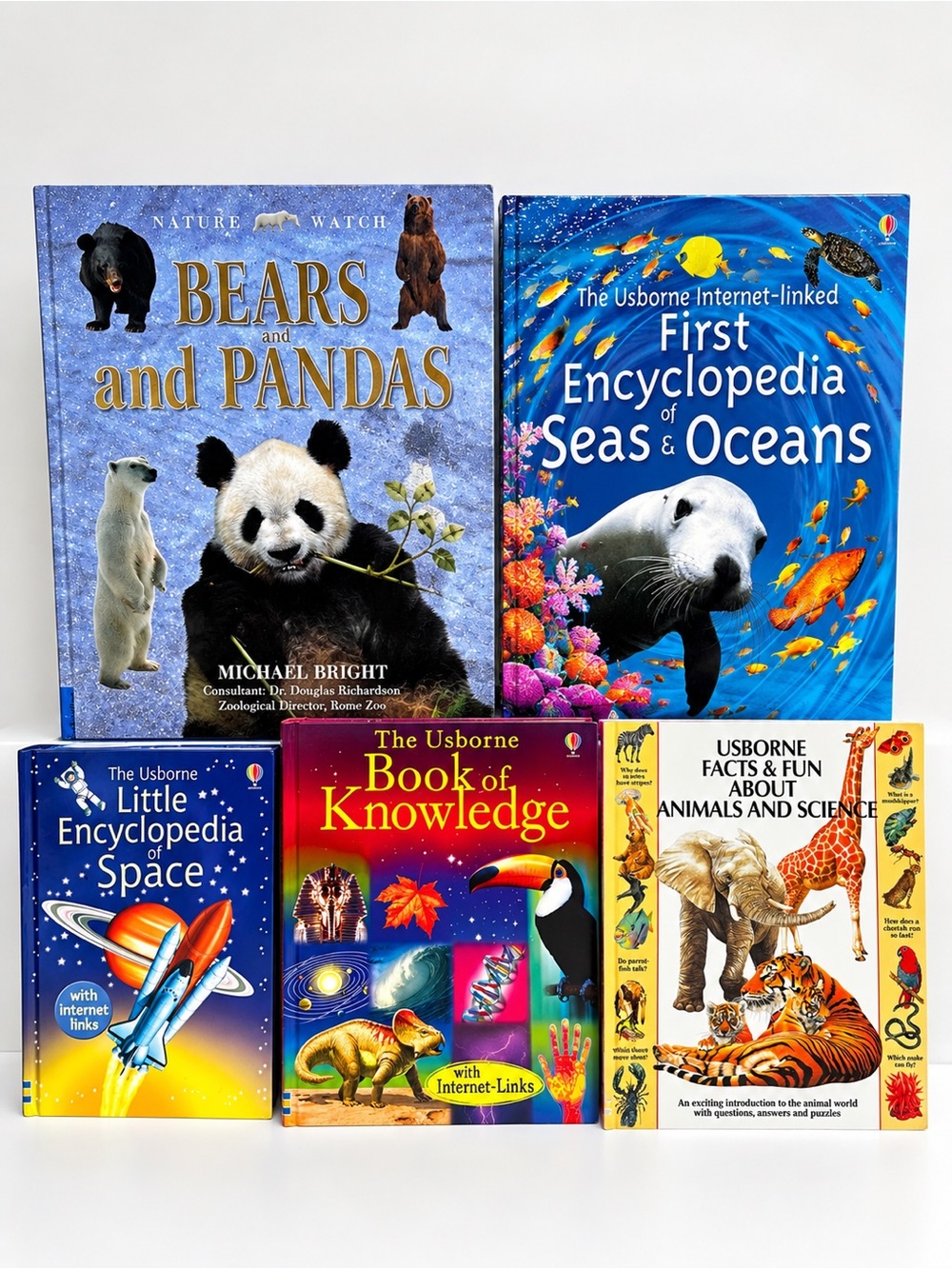 Usborne Kids Encyclopedia Book Lot Animals Space Oceans Science Knowledge